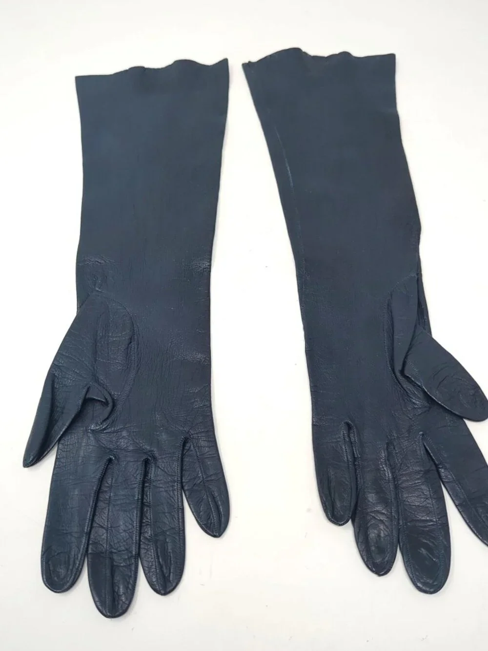 Vintage 60s Roger Fare Gloves X Small 6.5 Blue Leather France